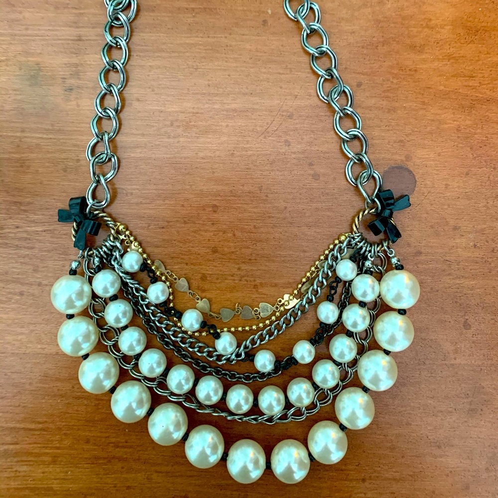 Betsey Johnson - Layered Pearl Choker Necklace